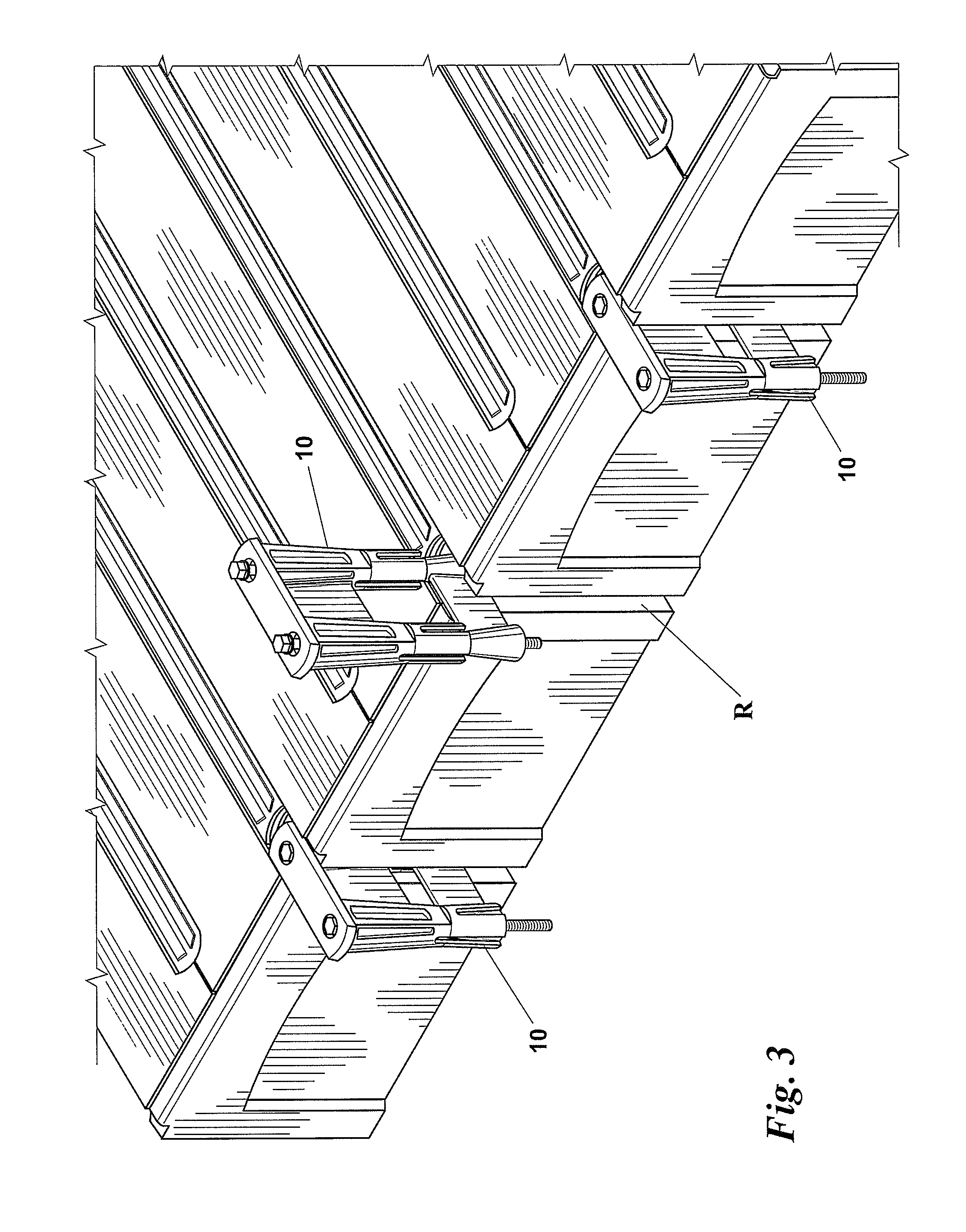 Top-lock connector for a floating dock