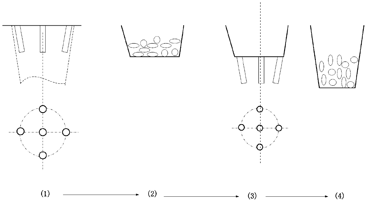 detonating device and method for rapidly forming V-shaped pit in hard rock