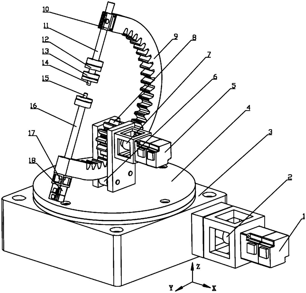 Automated three-degree-of-freedom fixture for blisk polishing and grinding