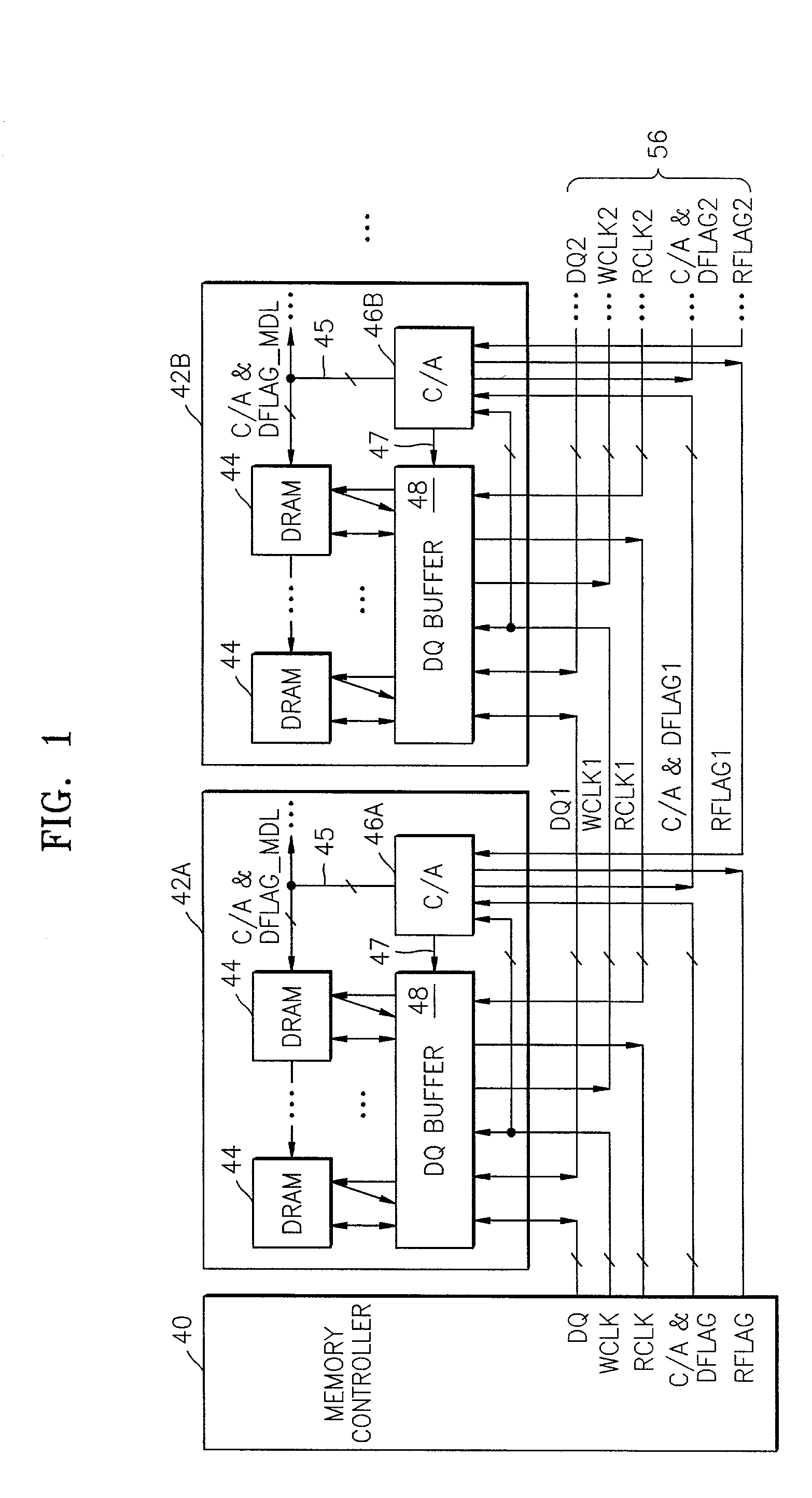 Memory system having point-to-point bus configuration