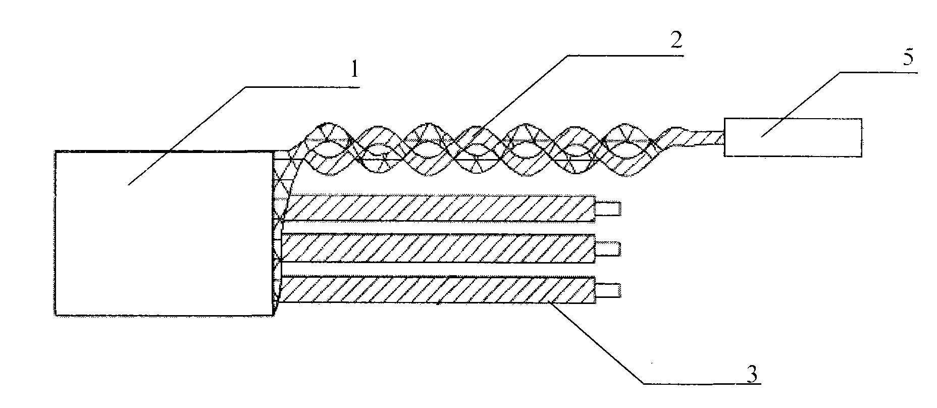 Shielded wire with lead wire and treatment process thereof