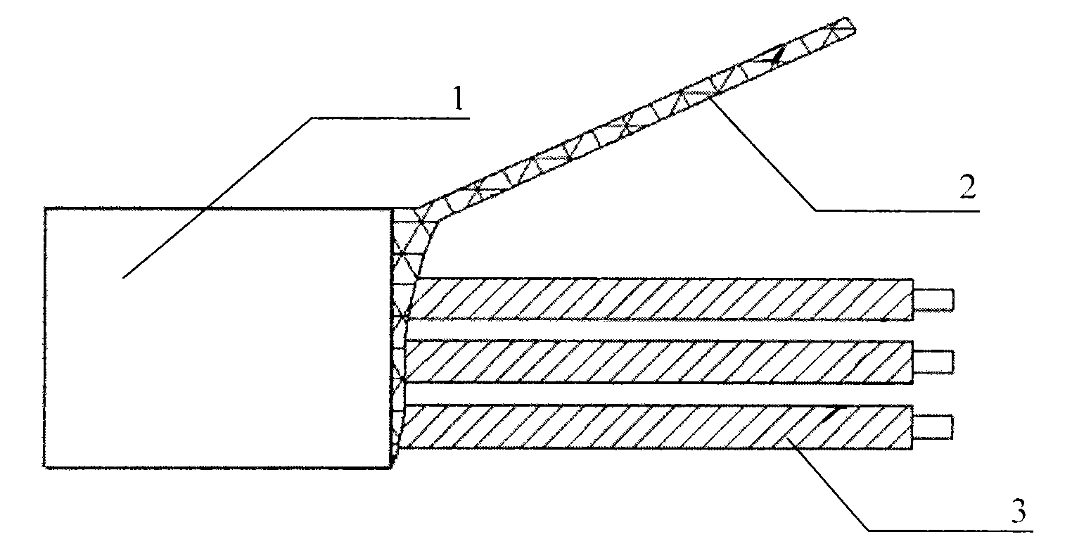 Shielded wire with lead wire and treatment process thereof