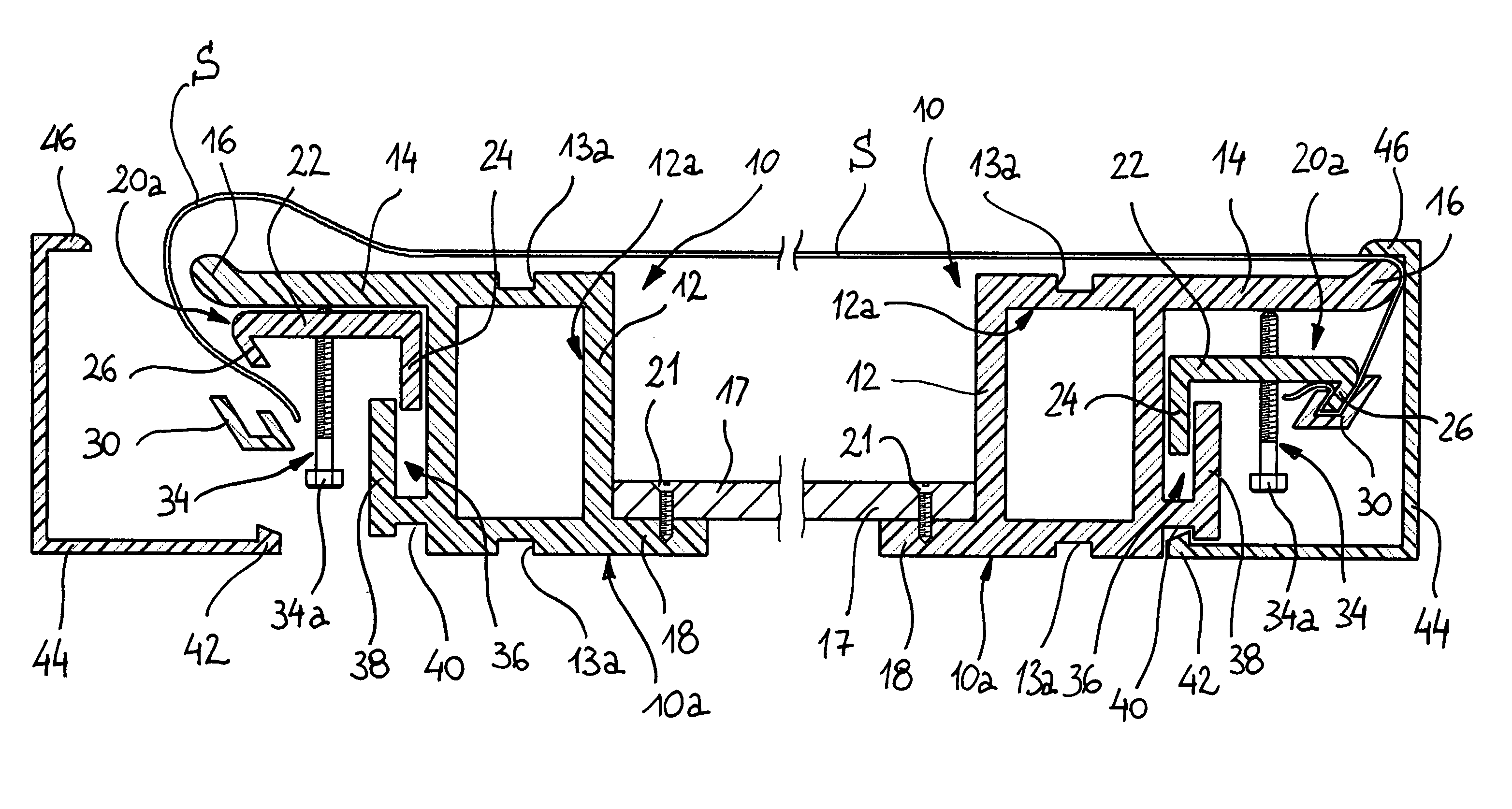 Elongated element for the frame of a panel system comprising a flexible sheet material