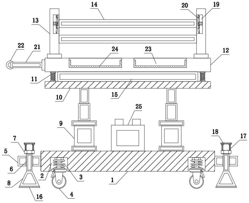 Equipment mounting base for electromechanical engineering