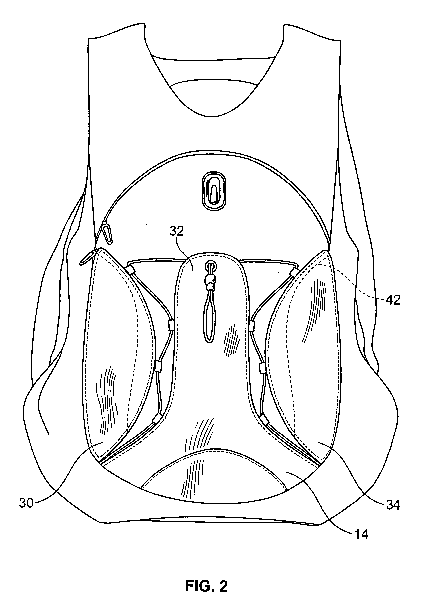 Backpack with expandable area