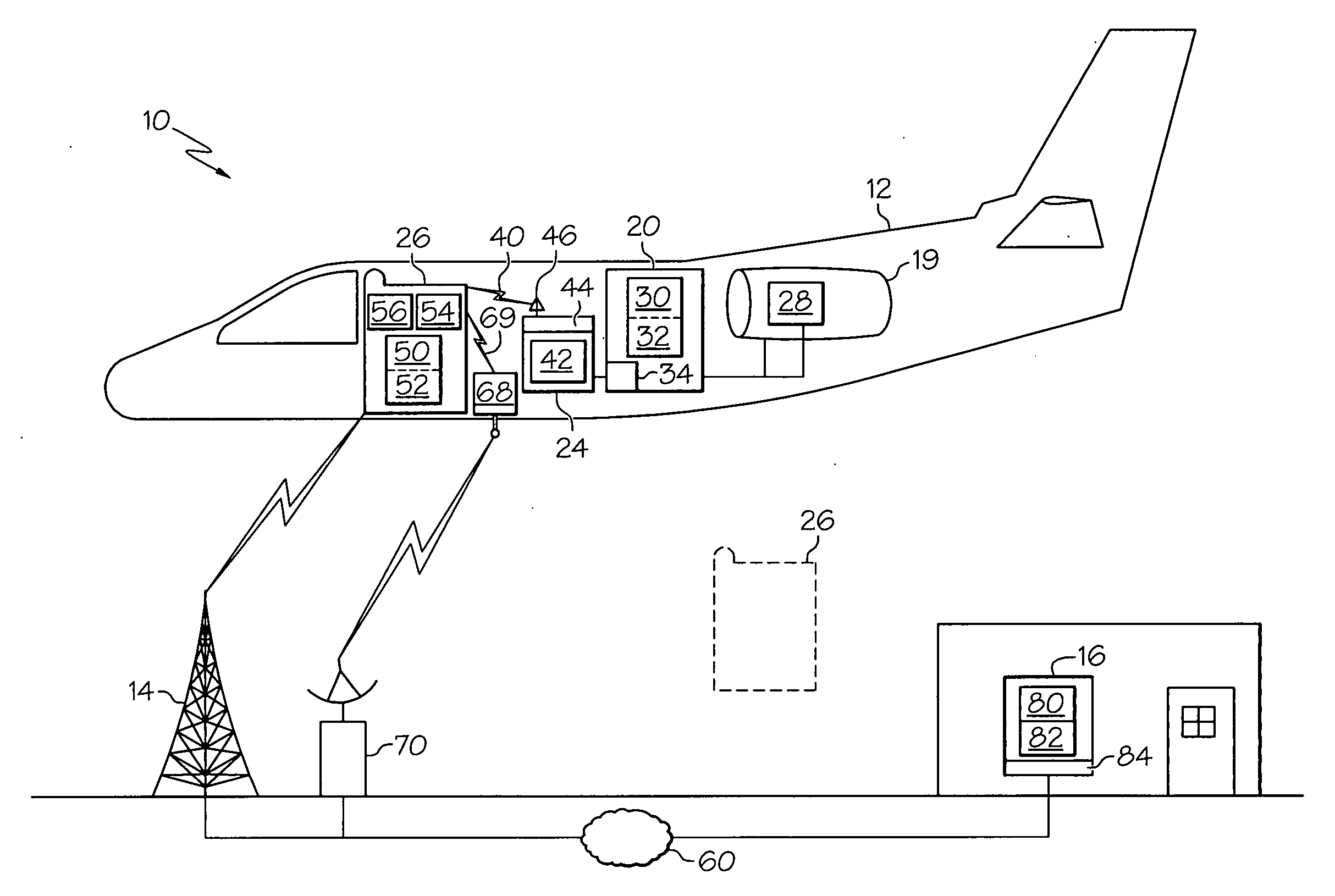 System and method for acquiring  data from an aircraft