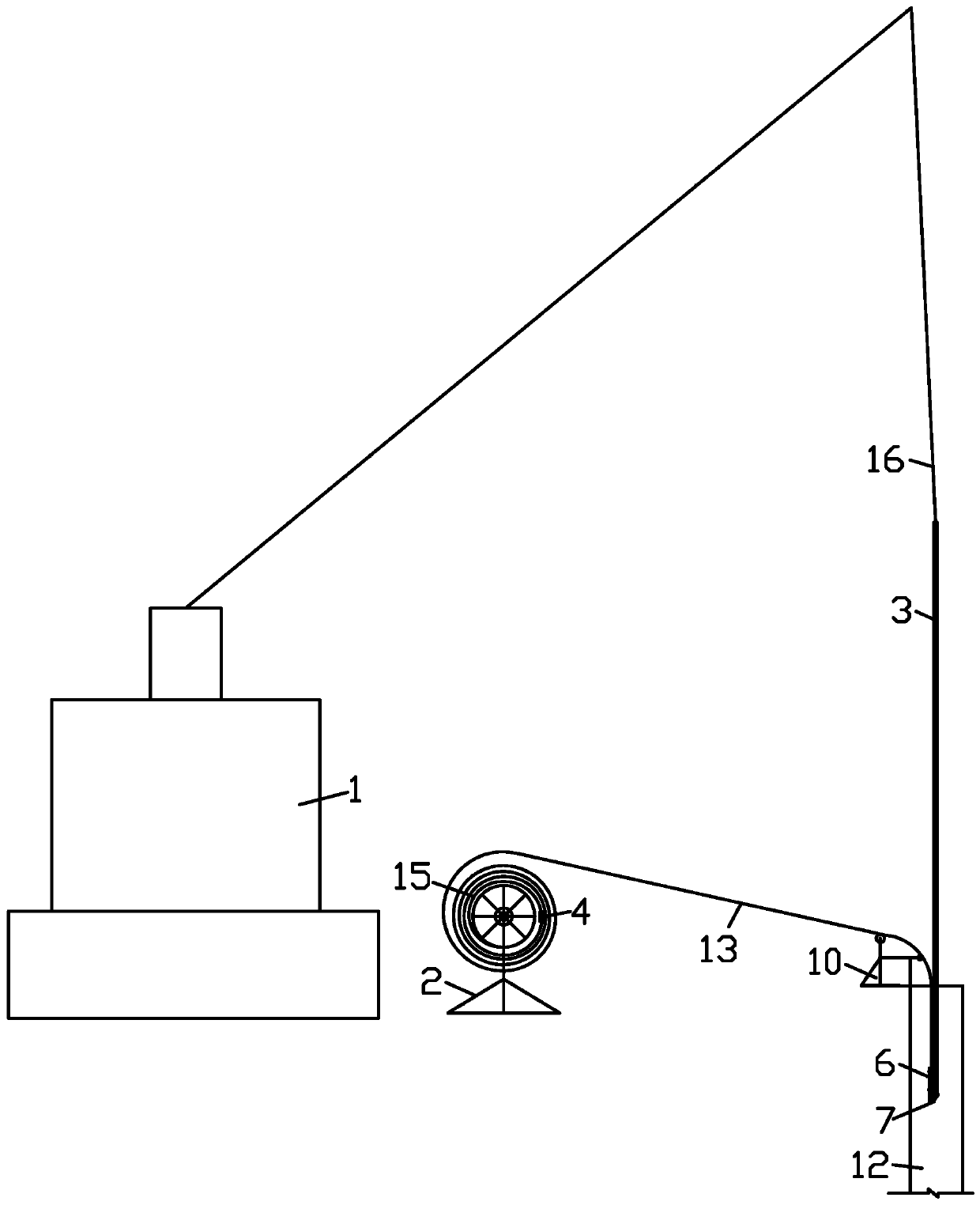 Underground vertical installation method of hdpe geomembrane