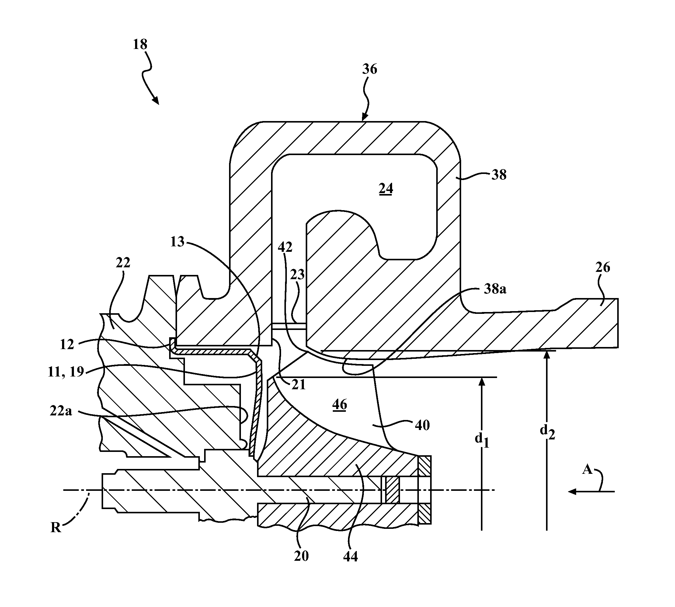 Heat shield for mixed flow turbine wheel turbochargers