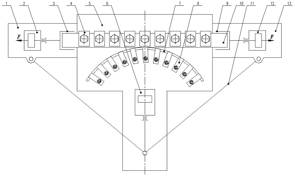 Rectangular hollow steel profile stretch bending forming method and special clamping device thereof