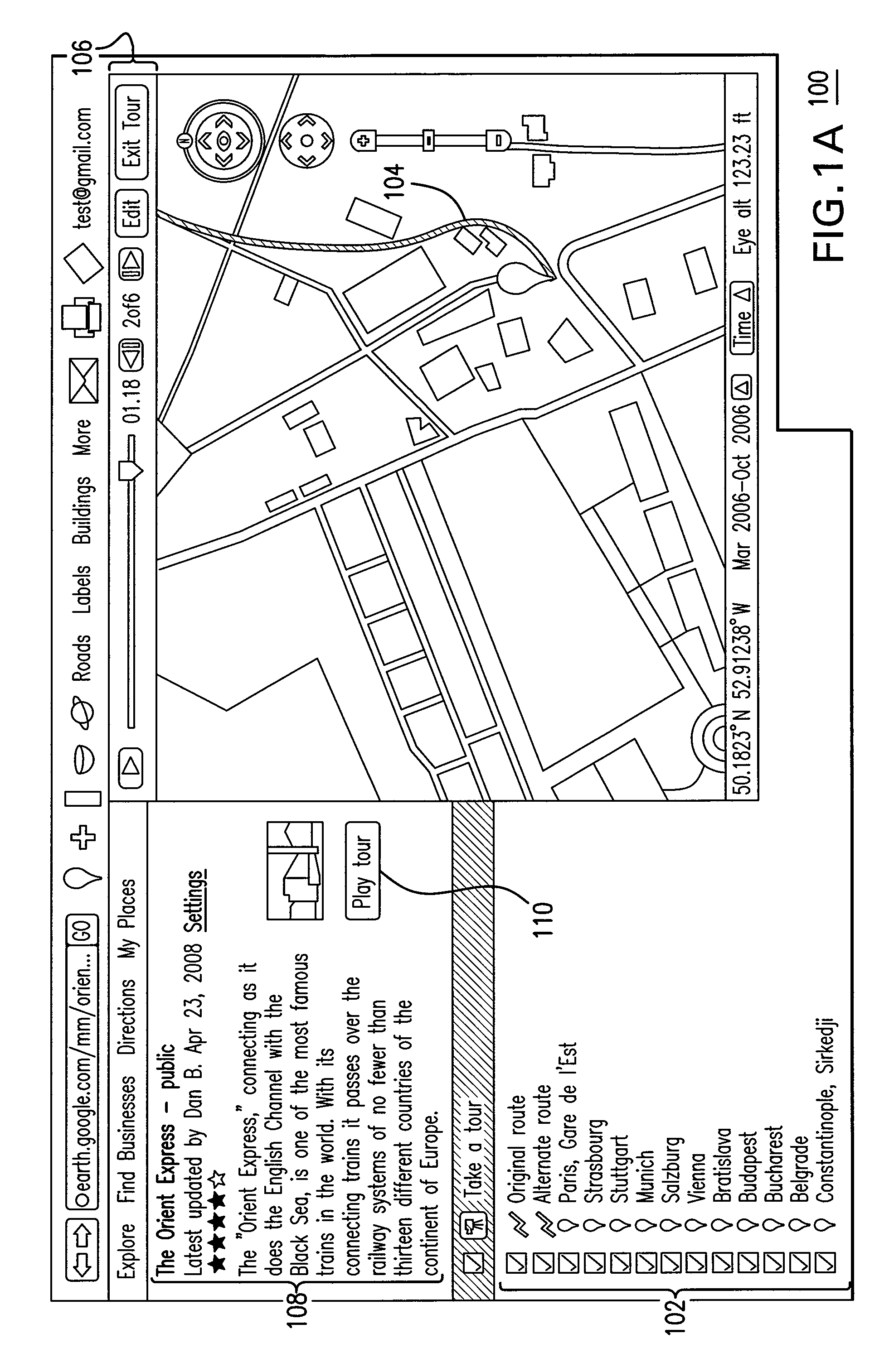 Touring in a geographic information system