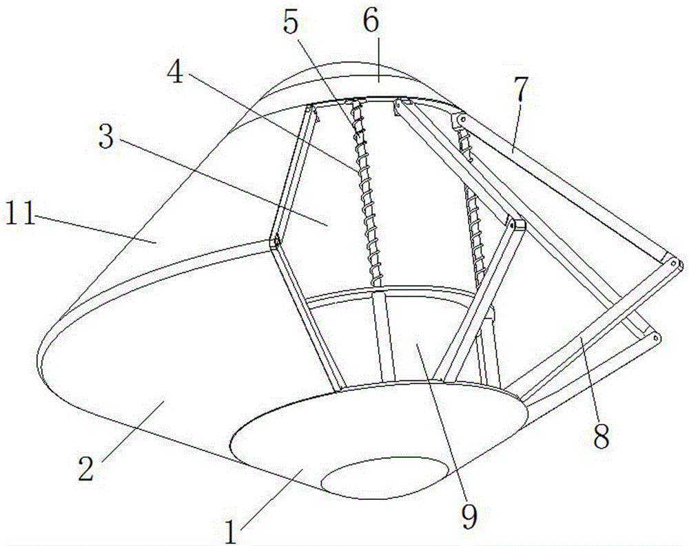 Fully-protected flexible unfolding re-entry aeroshell