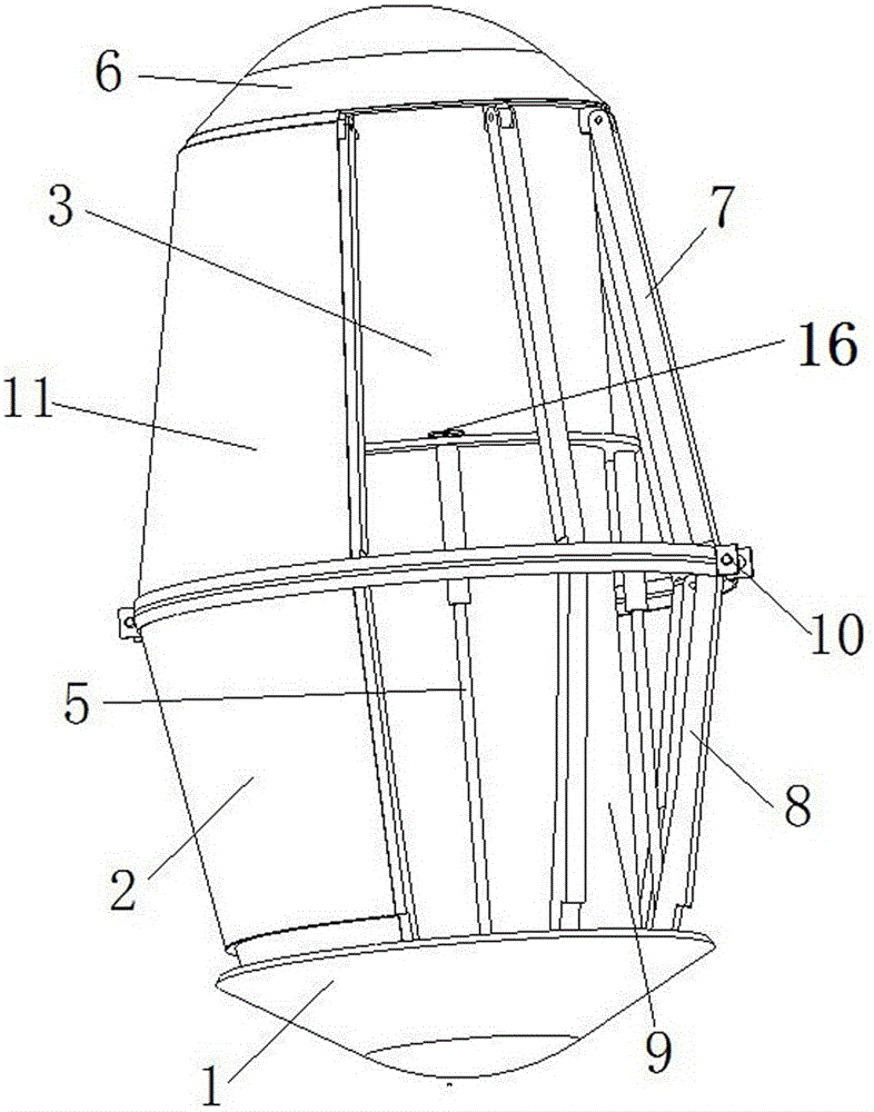 Fully-protected flexible unfolding re-entry aeroshell