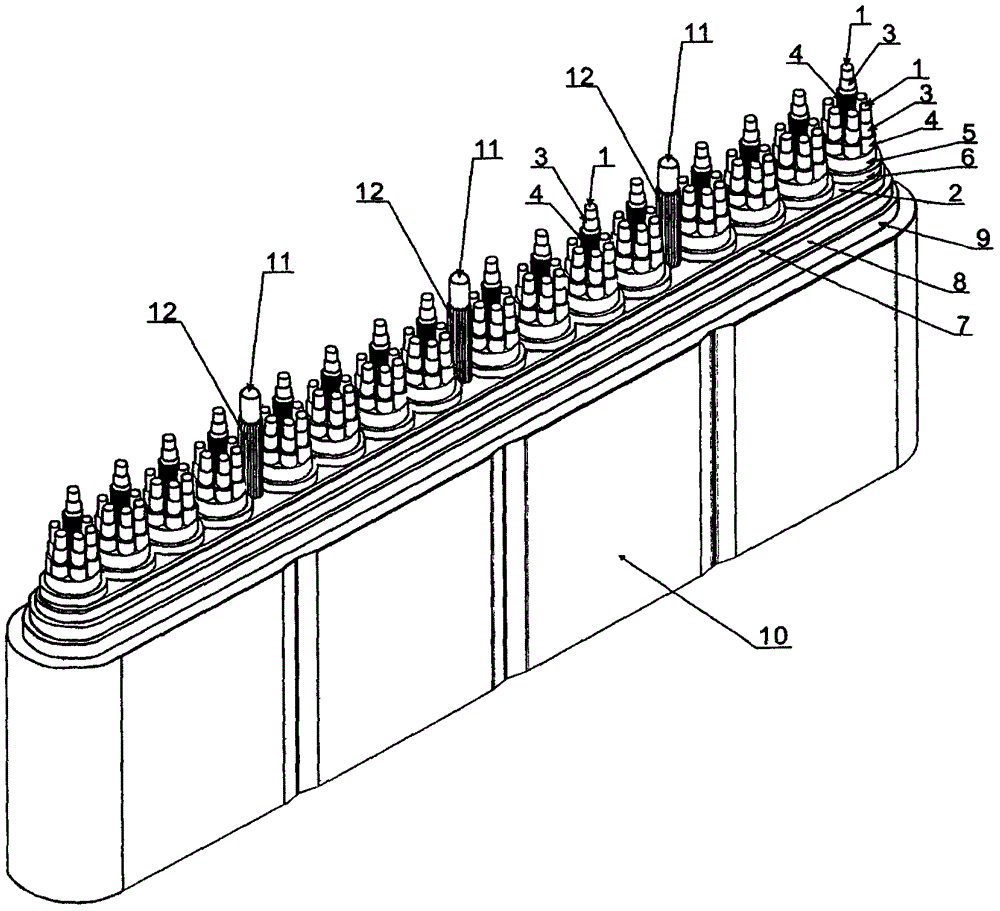 Bending-resistant and tensile elevator or lift travelling flexible fireproof cable