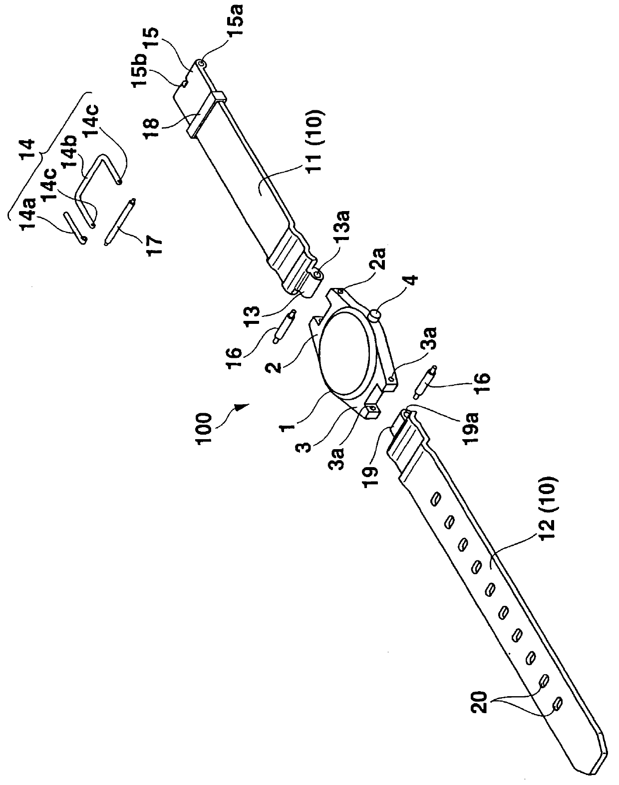 Band, wristwatch with the band and method of making the band