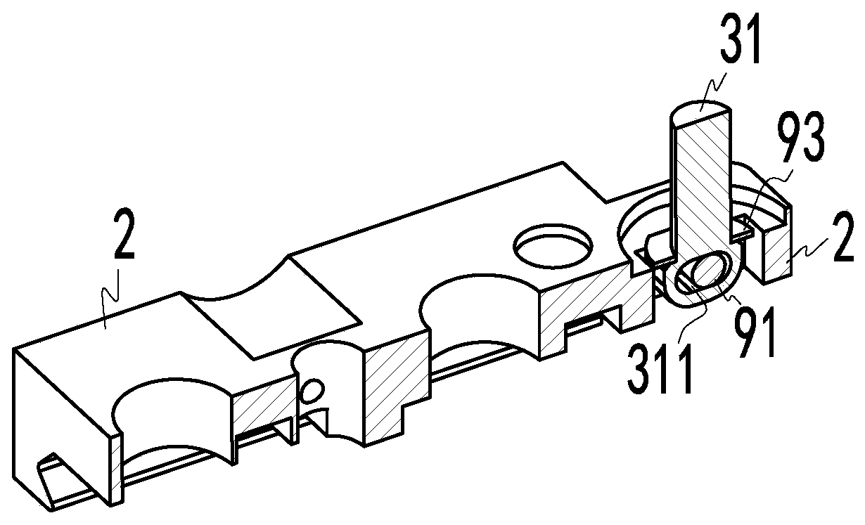 Connecting structure, hinged structure and adjusting support used for optical adjustment and sighting telescope