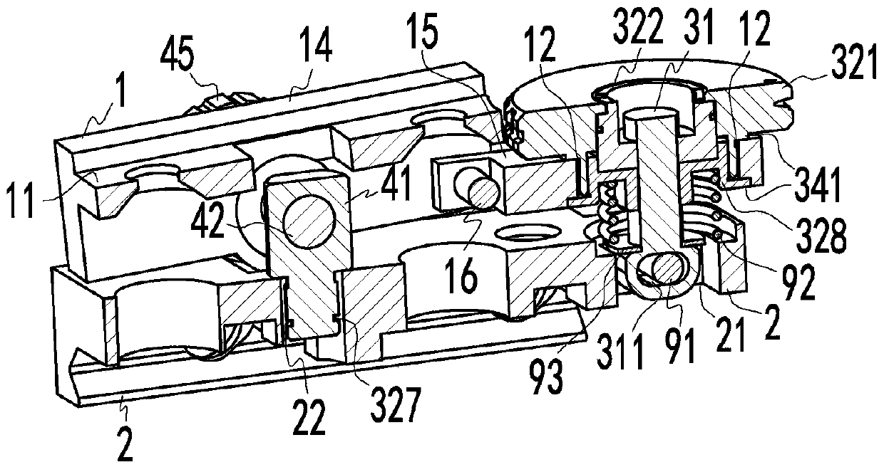 Connecting structure, hinged structure and adjusting support used for optical adjustment and sighting telescope