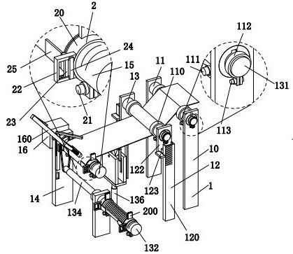 Winding device for plastic woven bag production