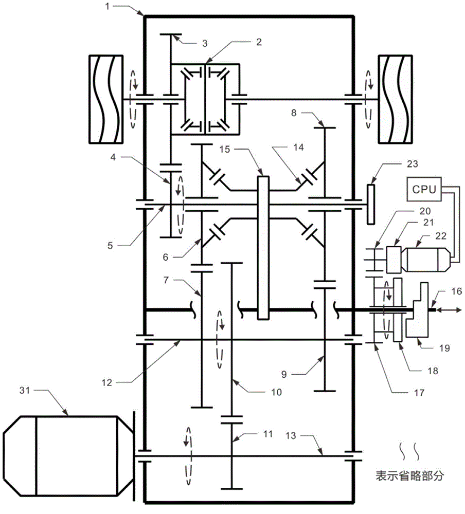 Gear shifting device of two-gear transmission of electric vehicle