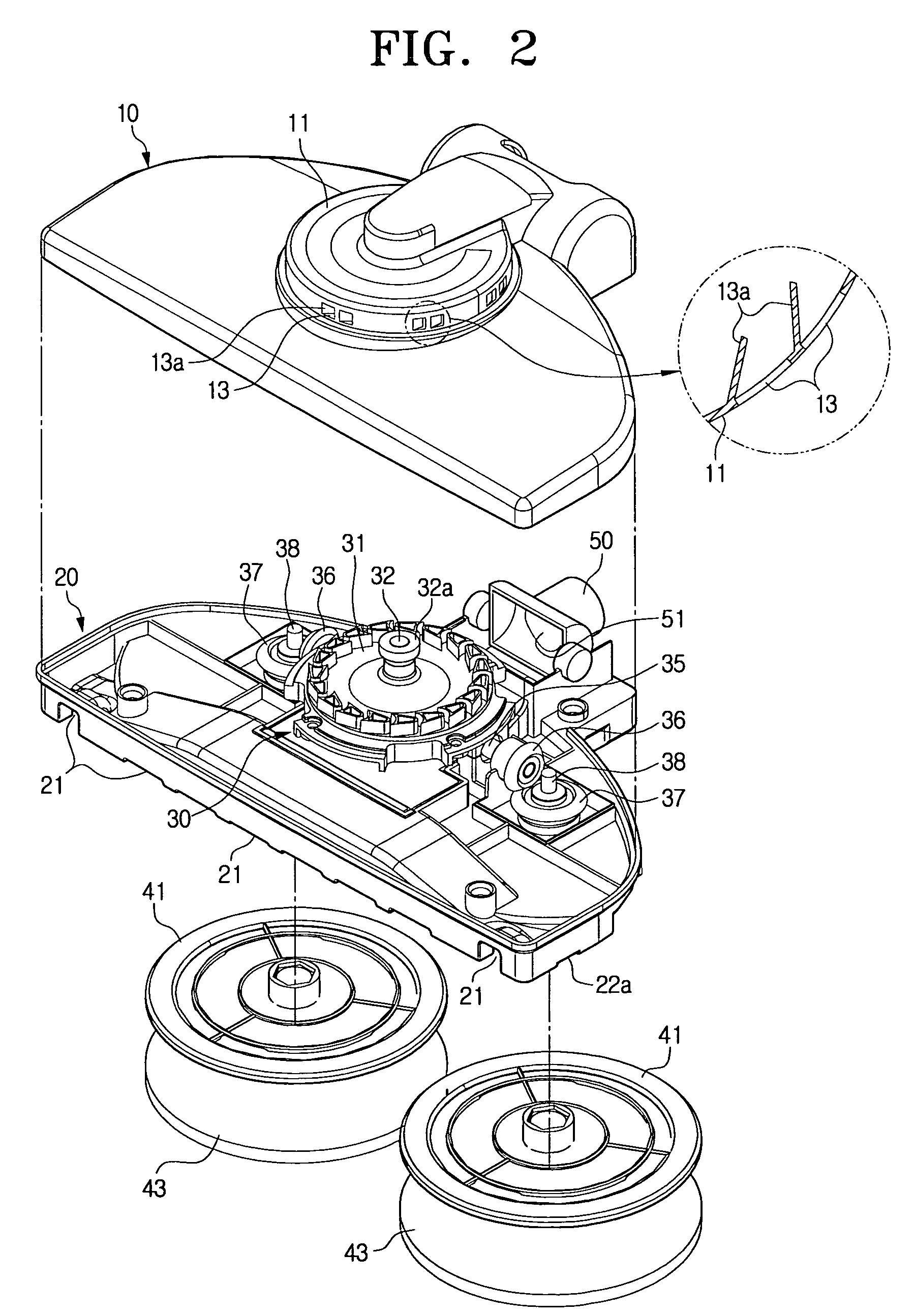 Floorcloth attached suction brush for vacuum cleaner