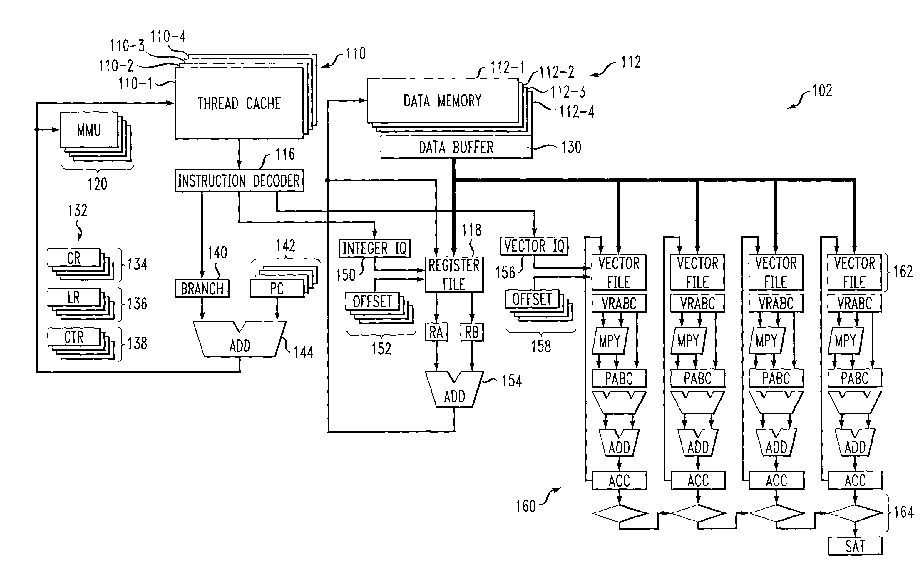 Multithreaded processor with efficient processing for convergence device applications