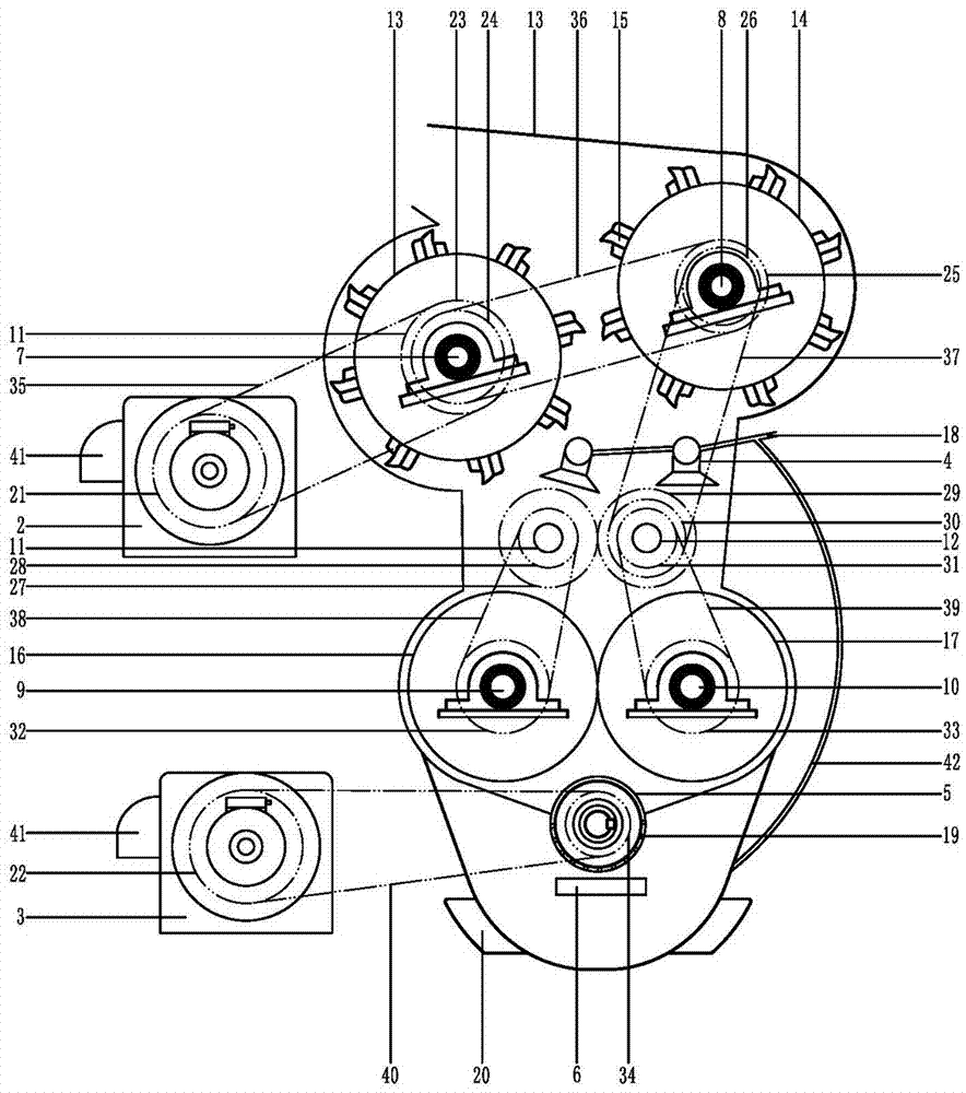 A starch raw material crushing and sedimentation device