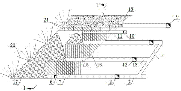 Chamber and overhand cut combined cut-and-filling stoping method in pre-roof-protecting stage