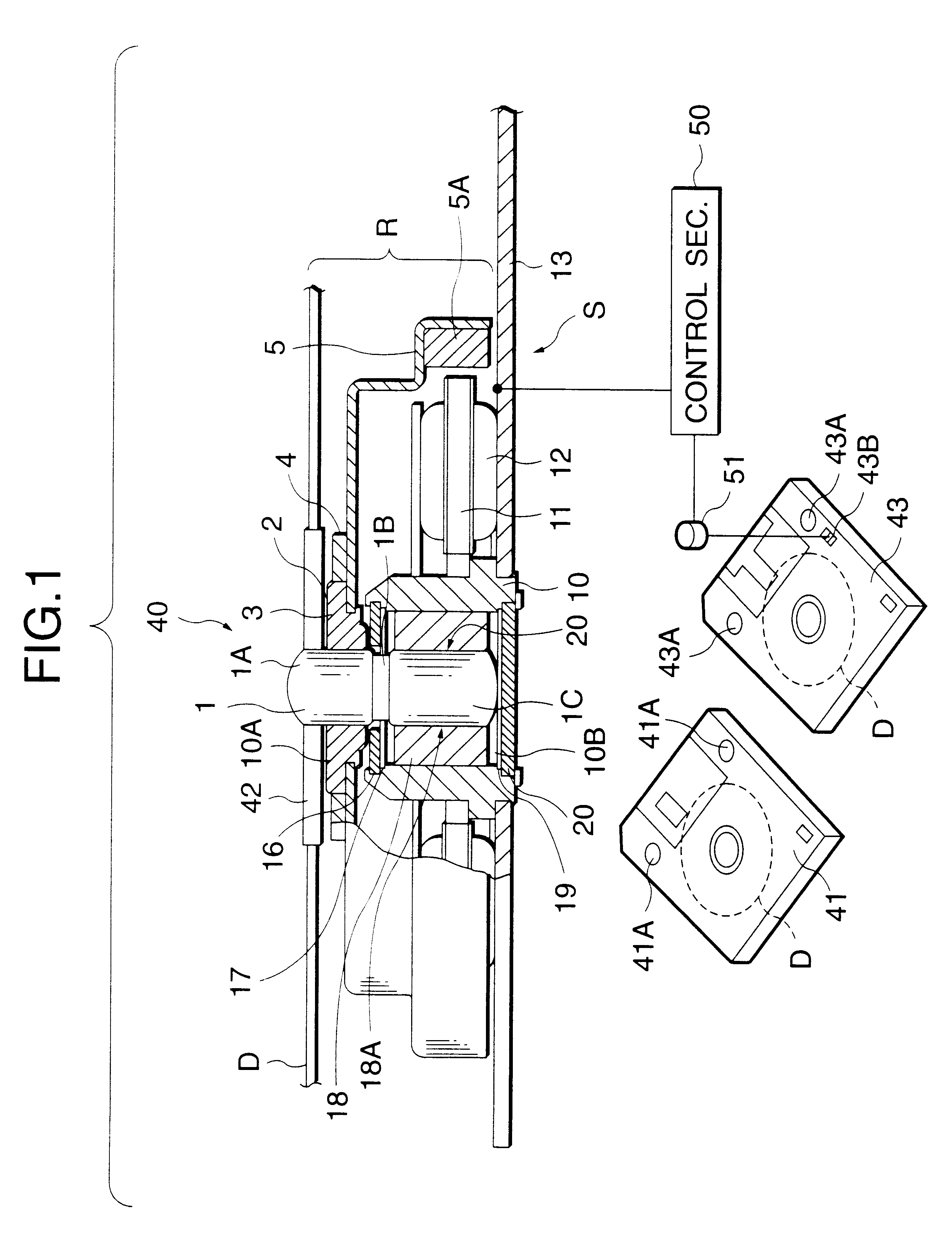 Motor for rotating a disk-shaped information recording medium in a disk drive apparatus