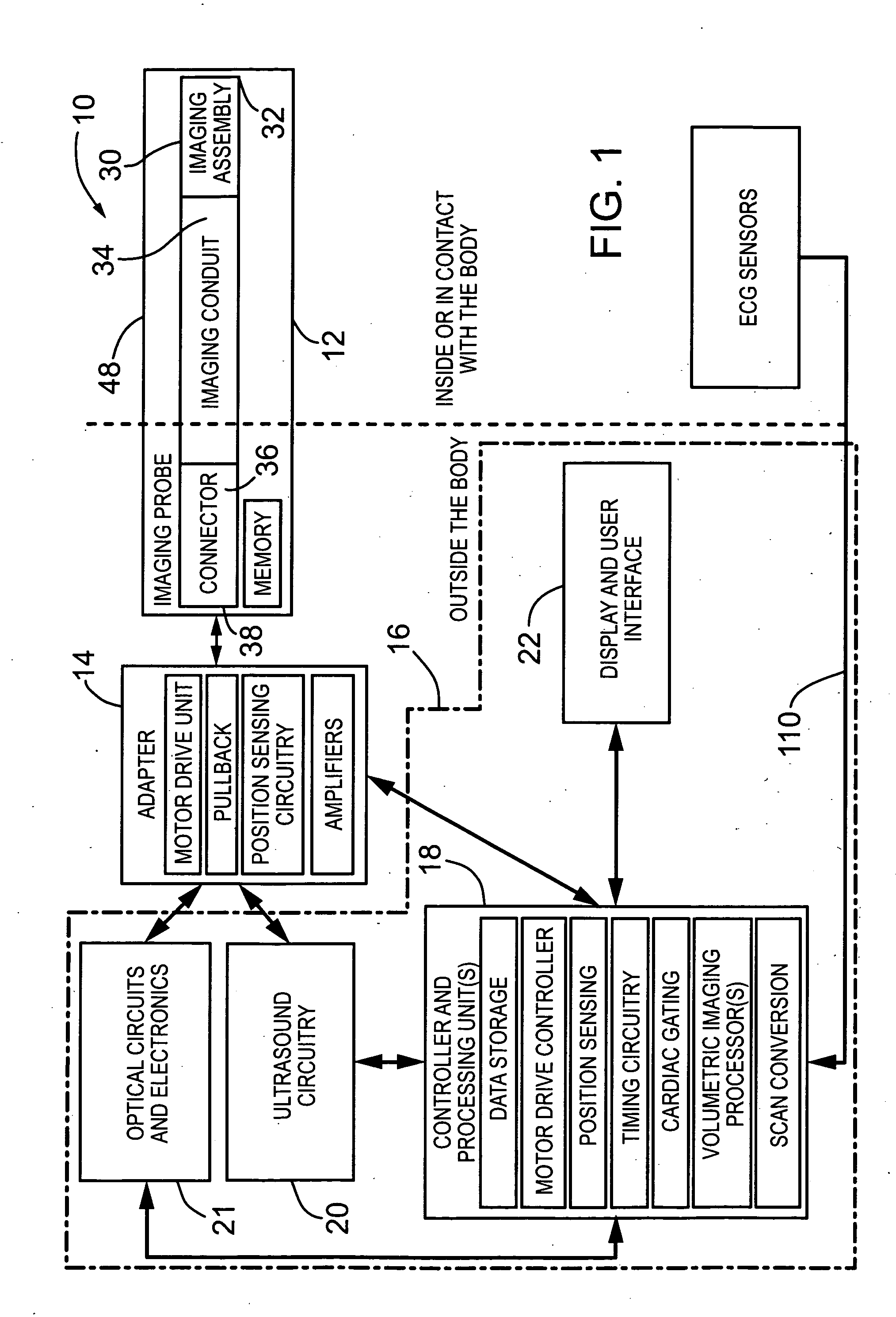 Medical imaging probe with rotary encoder