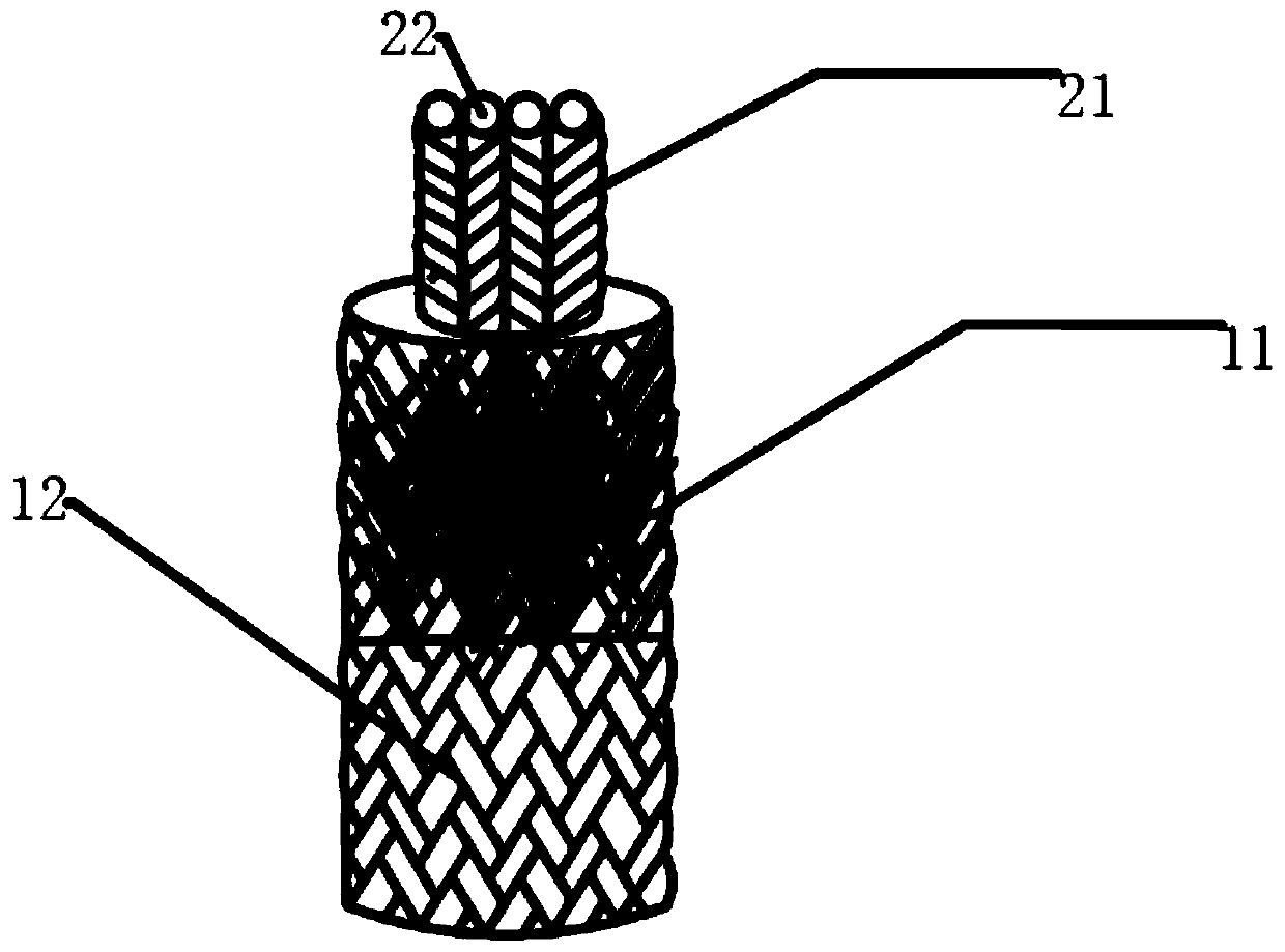 Light wear-resistant multifunctional composite power single rope and manufacturing method thereof