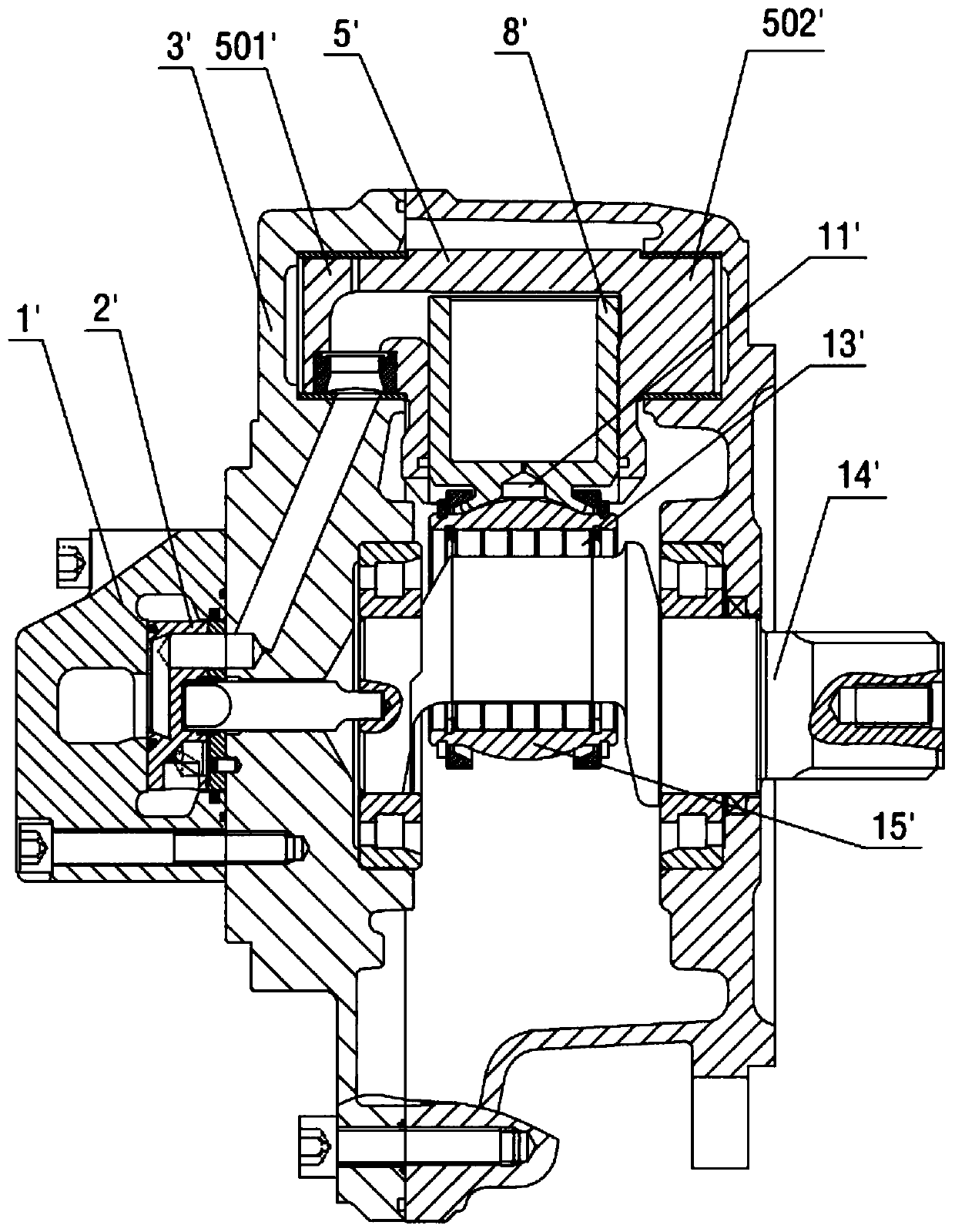 Novel oscillating cylinder mechanism for hydraulic motor