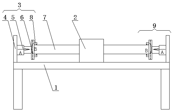 Stainless steel tube embossing machine with thrust device