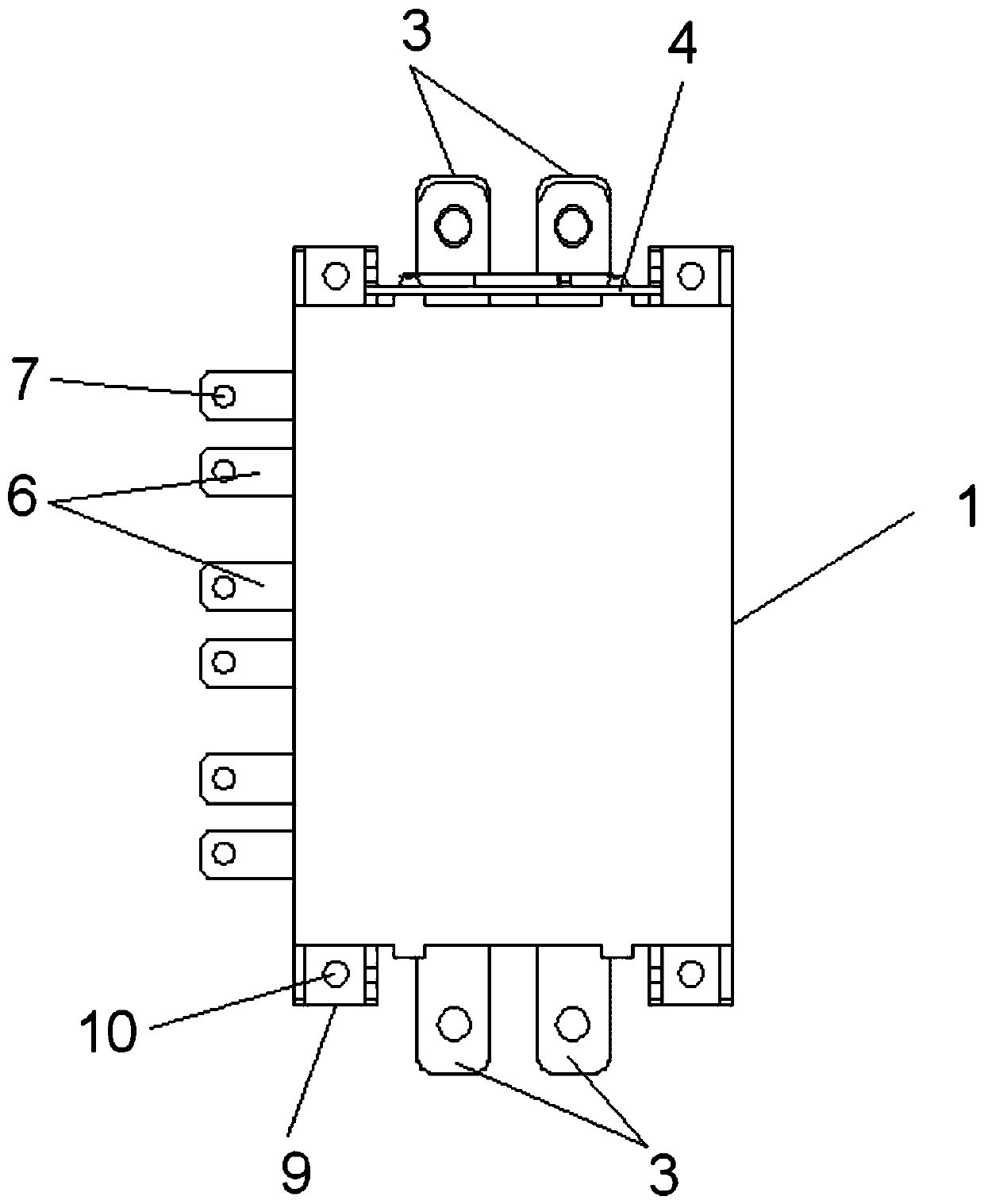 Film capacitor integrated with safety filter capacitor and motor controller