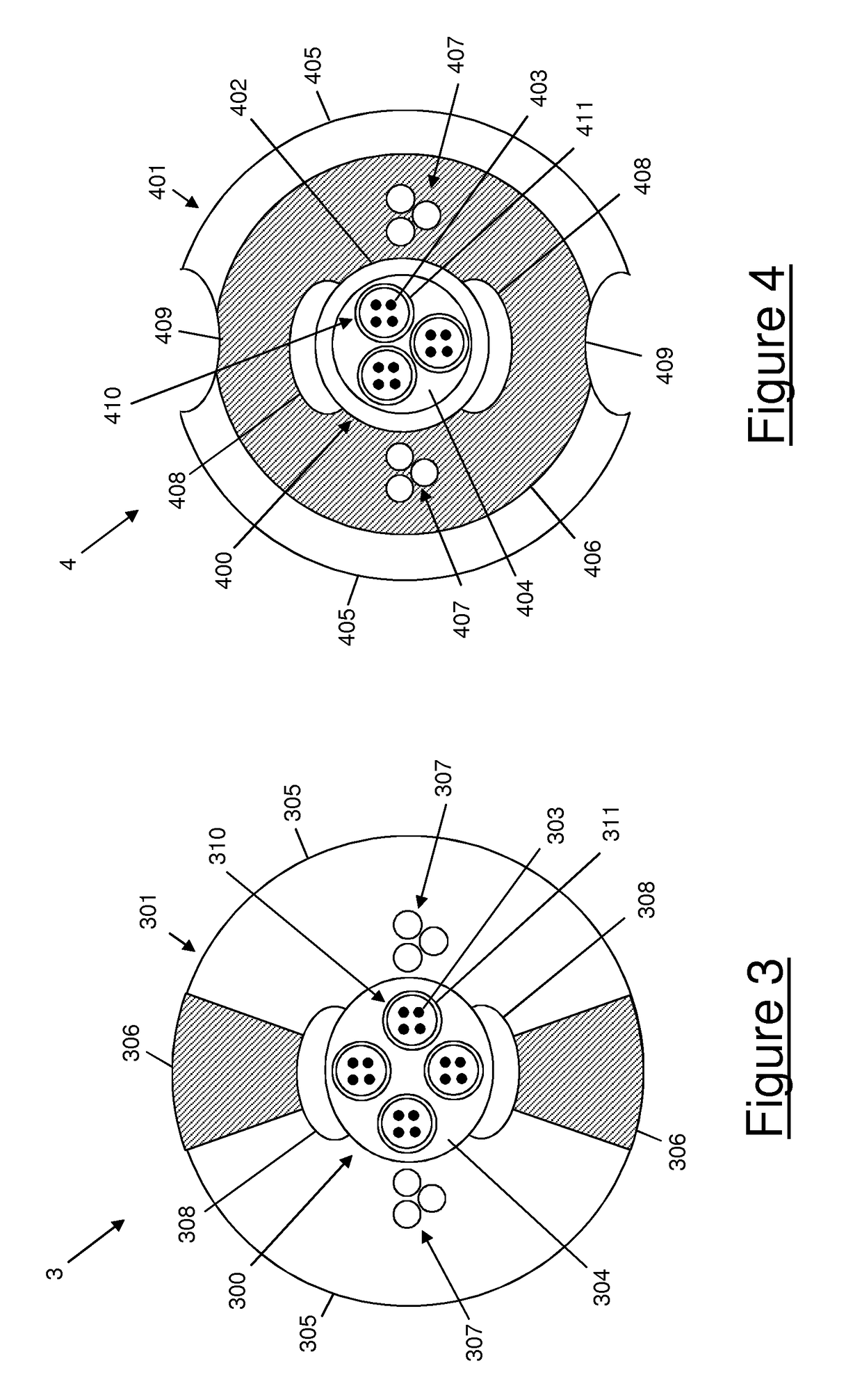 Optical cable for terrestrial networks