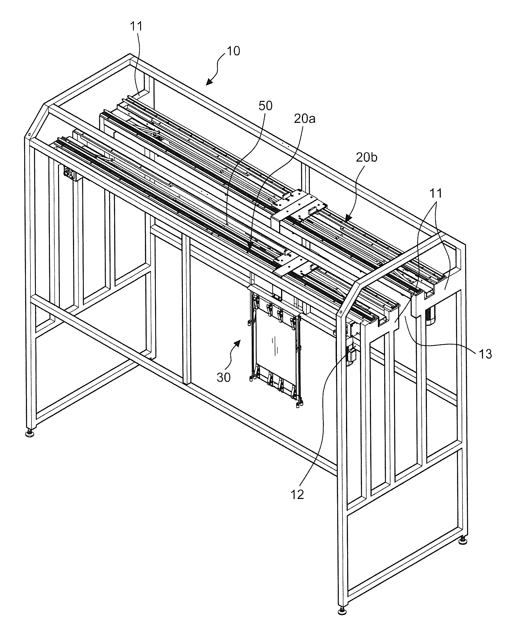 Hanger frames transportation device with gearing