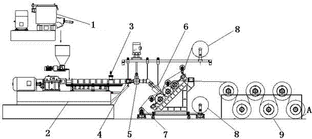 Shoe material hot-melt adhesive sheet and production process and equipment thereof