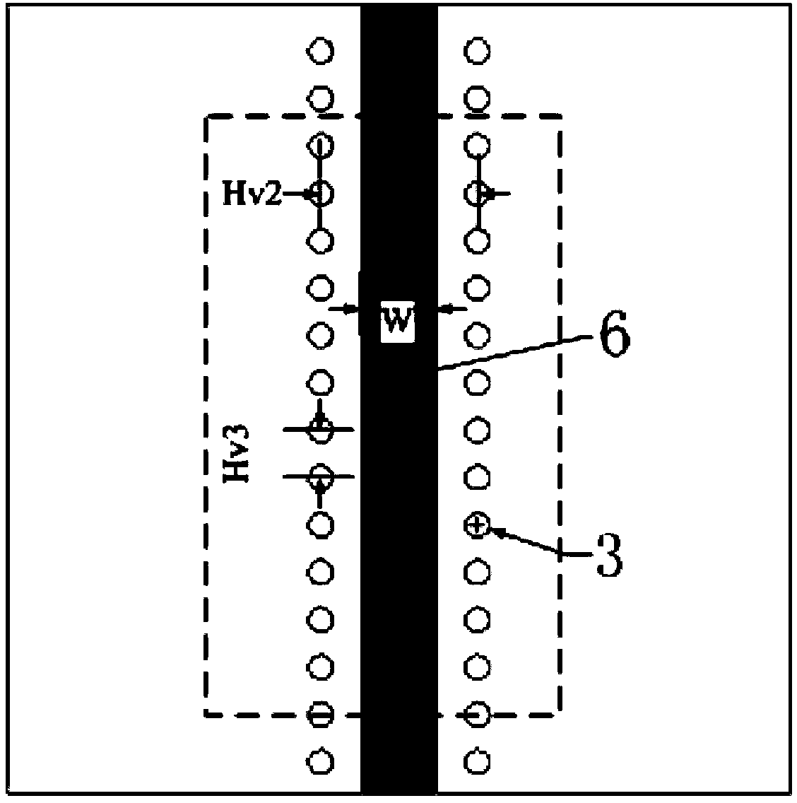 Single-layer membrane loading type four-layer substrate micro-strip-micro-strip connecting structure