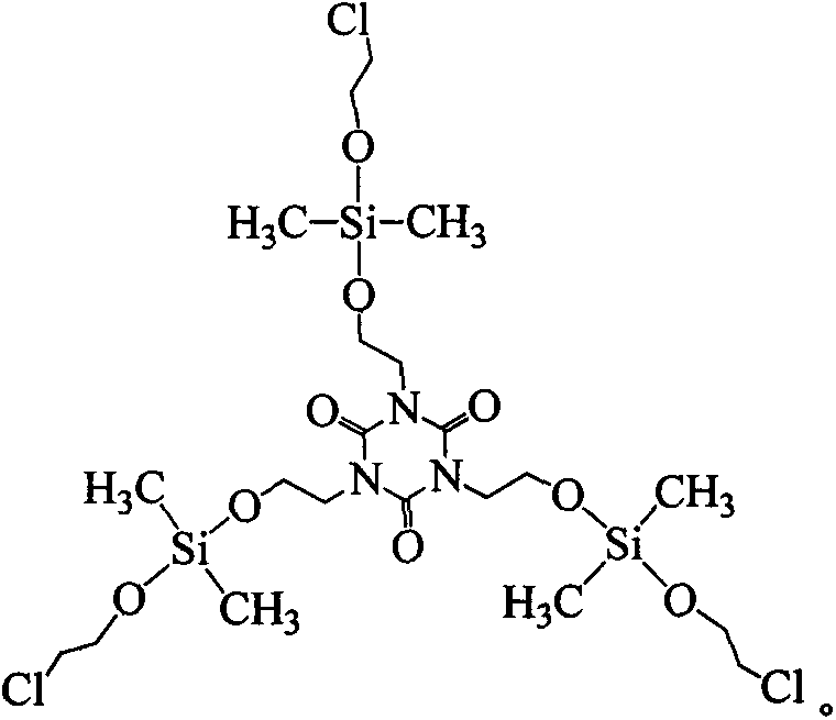 Tris(2-dimethylchloroethoxysilyloxyethyl)isocyanurate compound and preparation method thereof