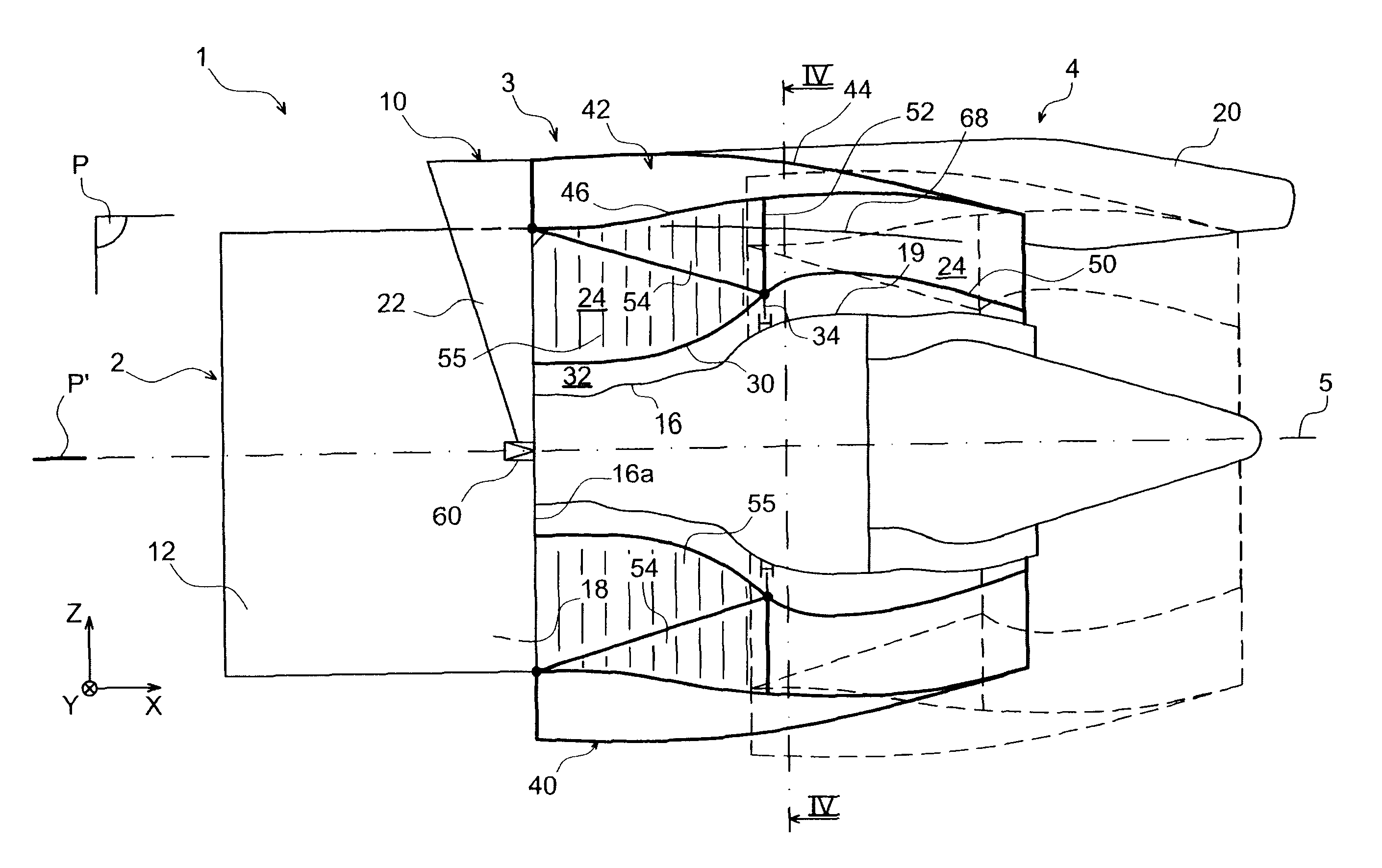 Engine assembly for aircraft with sliding nacelle