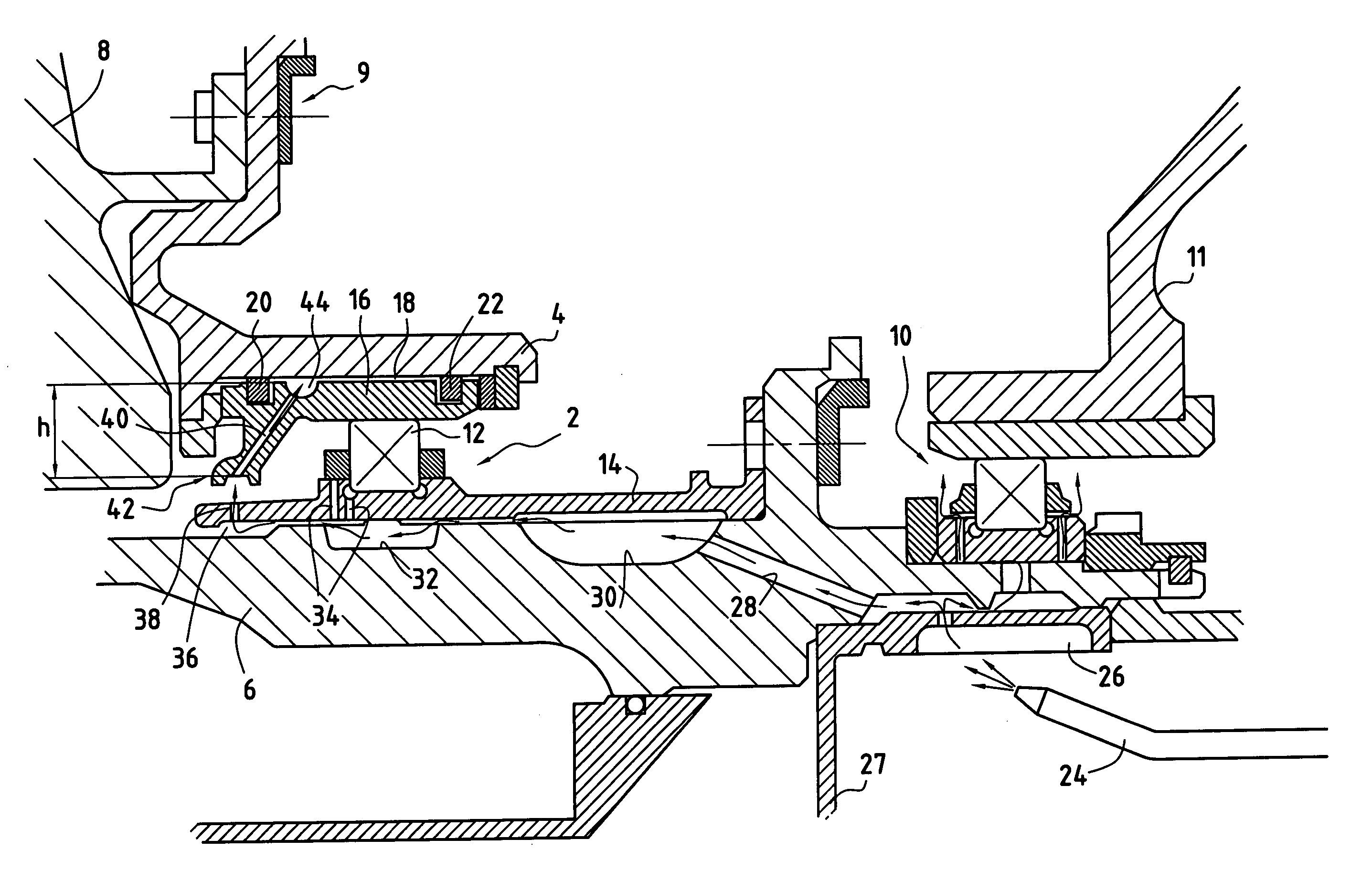 Oil-damped rolling bearing