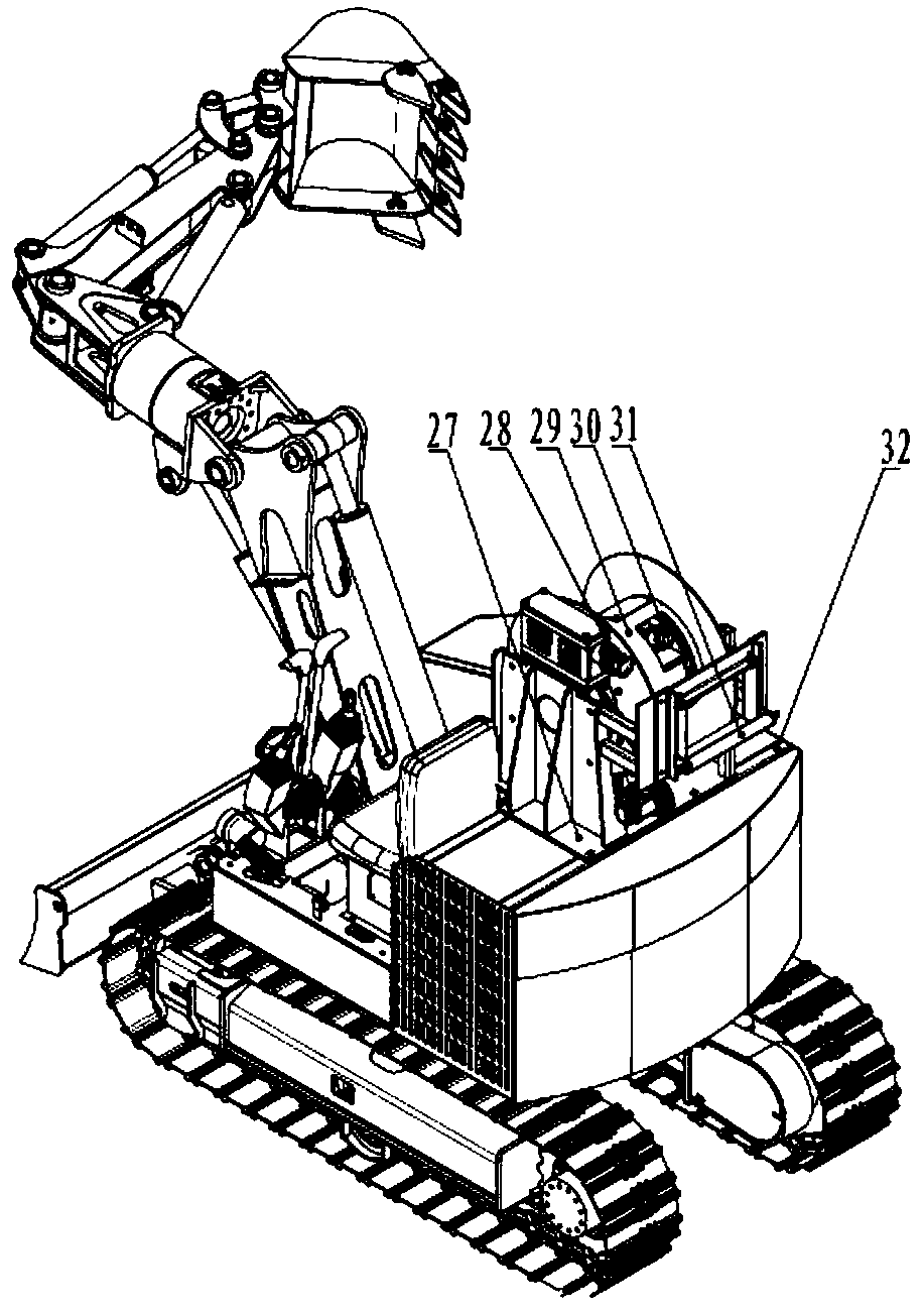 Multifunctional automatic cable winding type excavator for mining