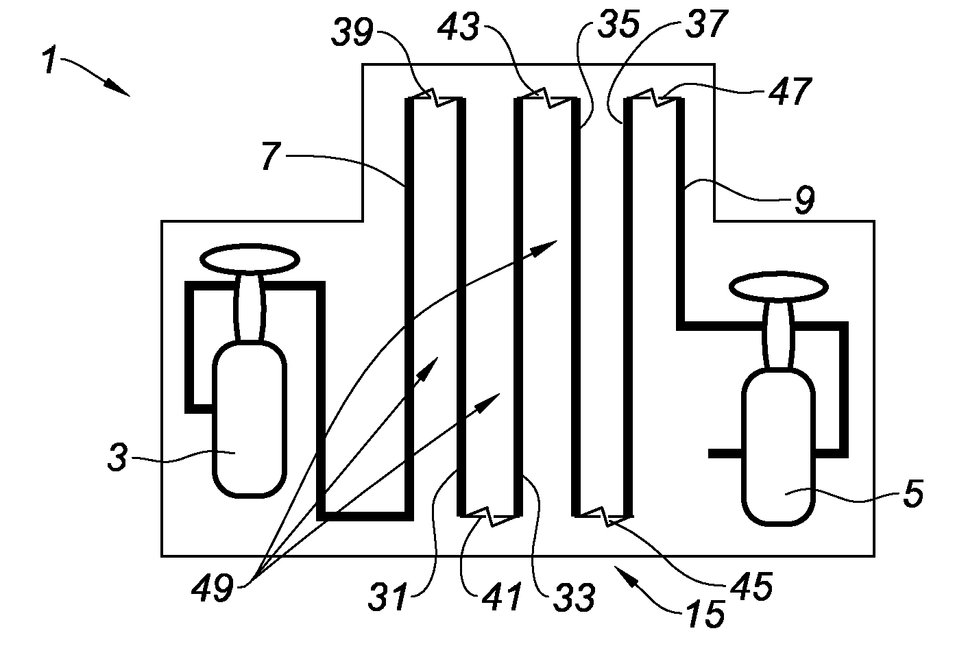 Cut-off member of a device for protecting an electric installation against lightning