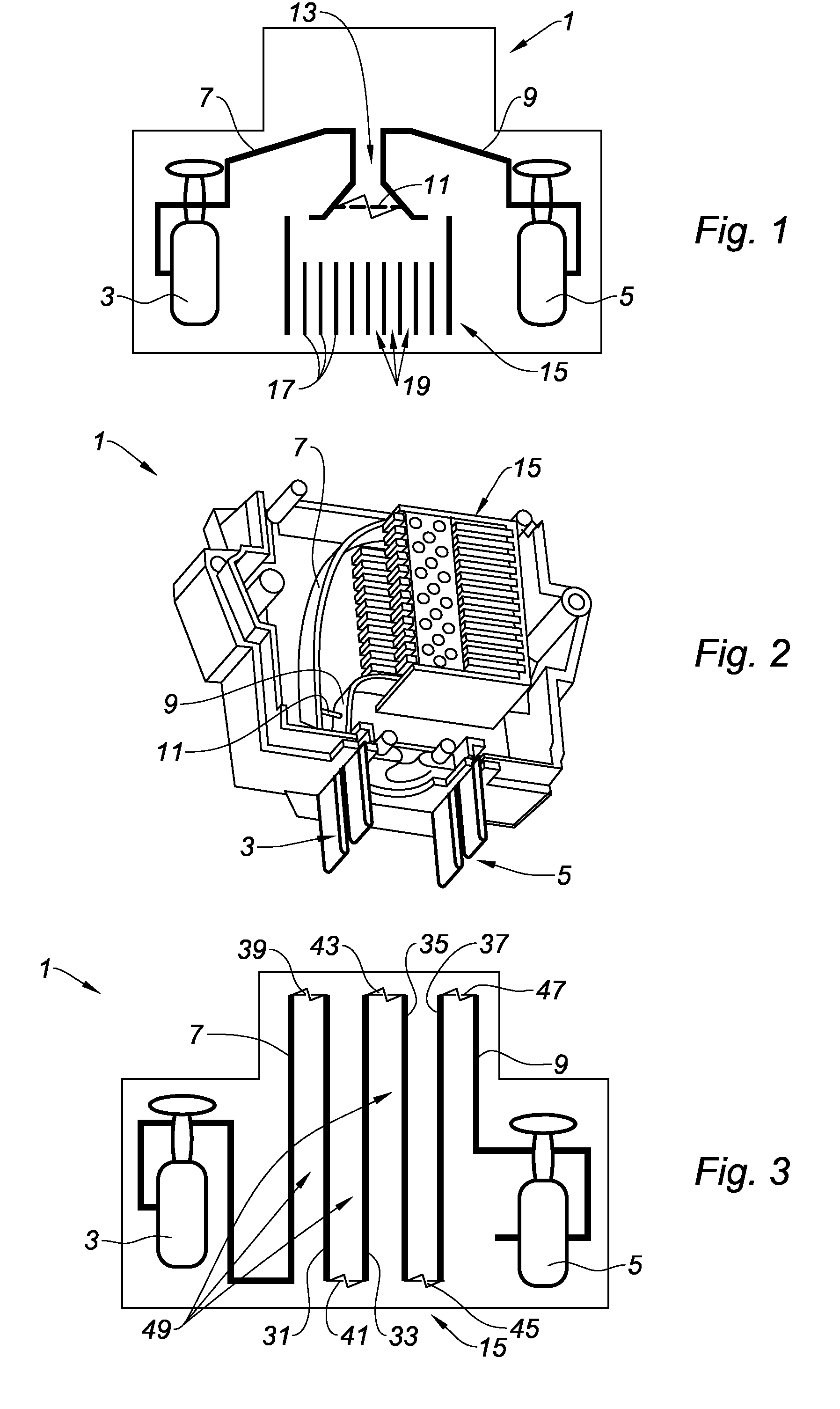 Cut-off member of a device for protecting an electric installation against lightning