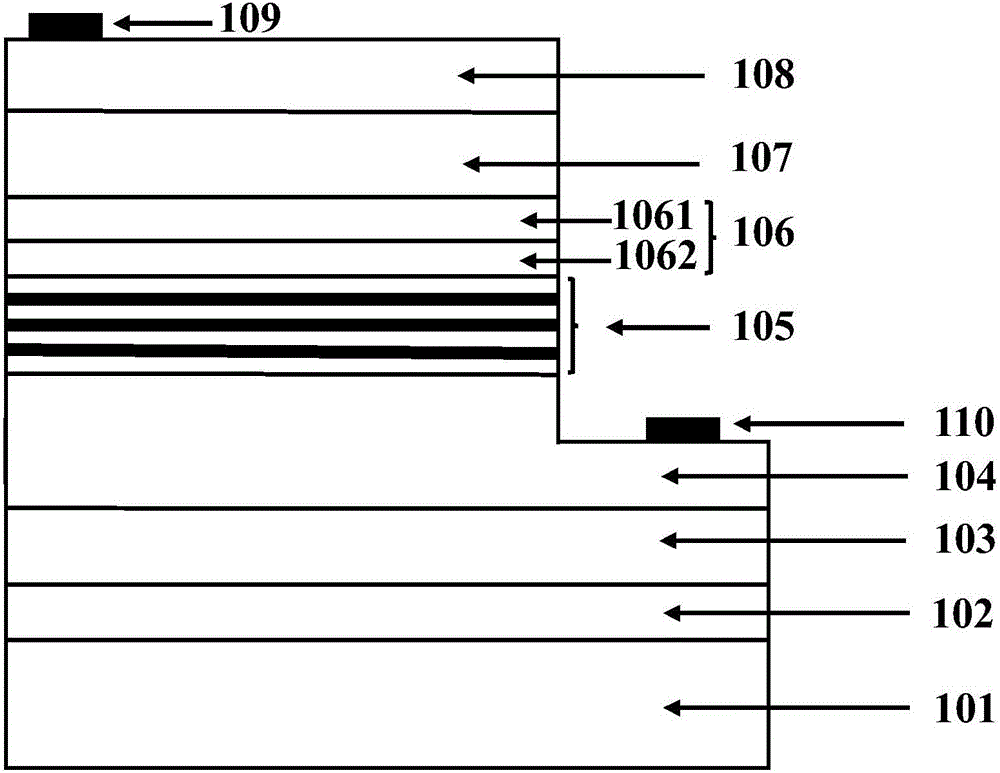 UV light emitting diode with compound electronic barrier layer structure