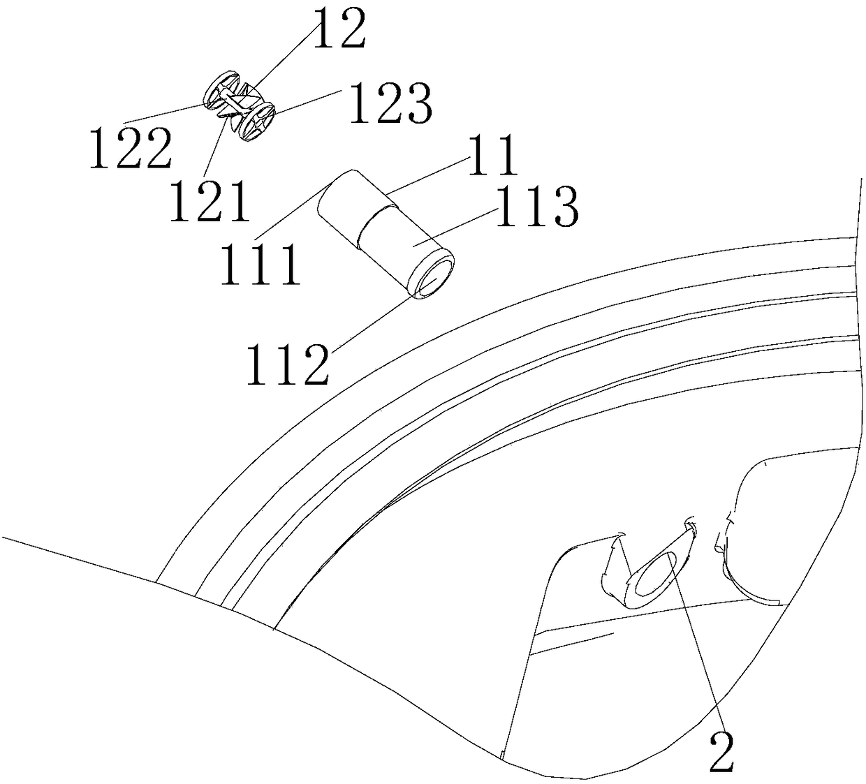 Self-rotating spraying device and washing machine