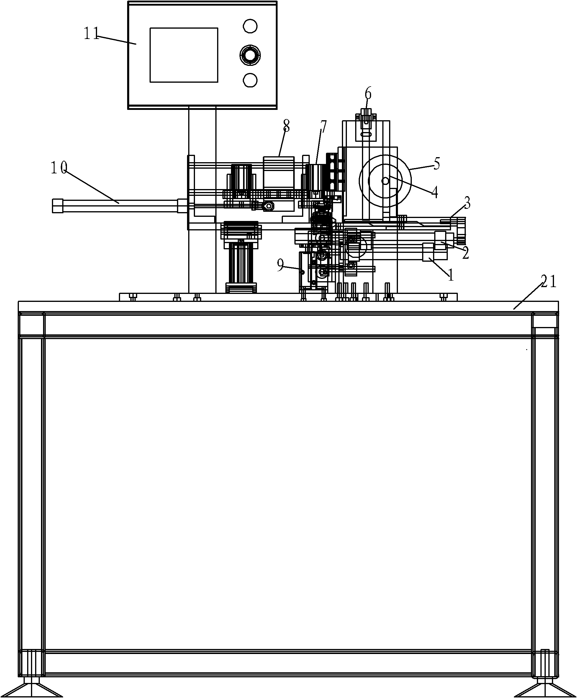 Automatic encapsulating machine for bottoms of square lithium-ion battery cells