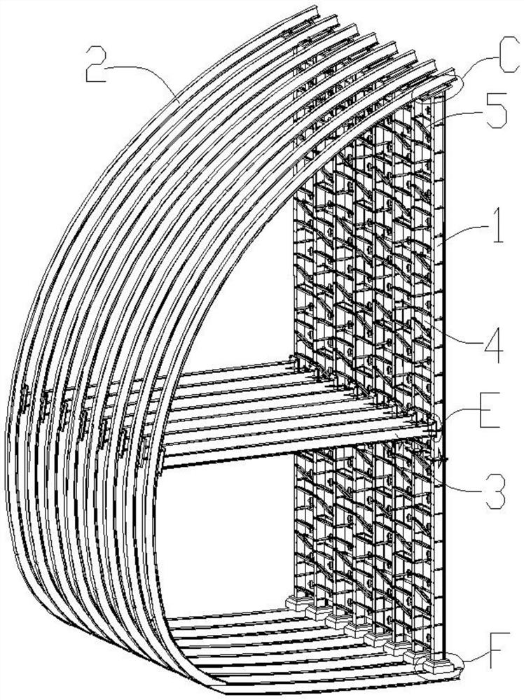 Novel modular temporary support assembly structure for loess tunnel with ultra-large cross section