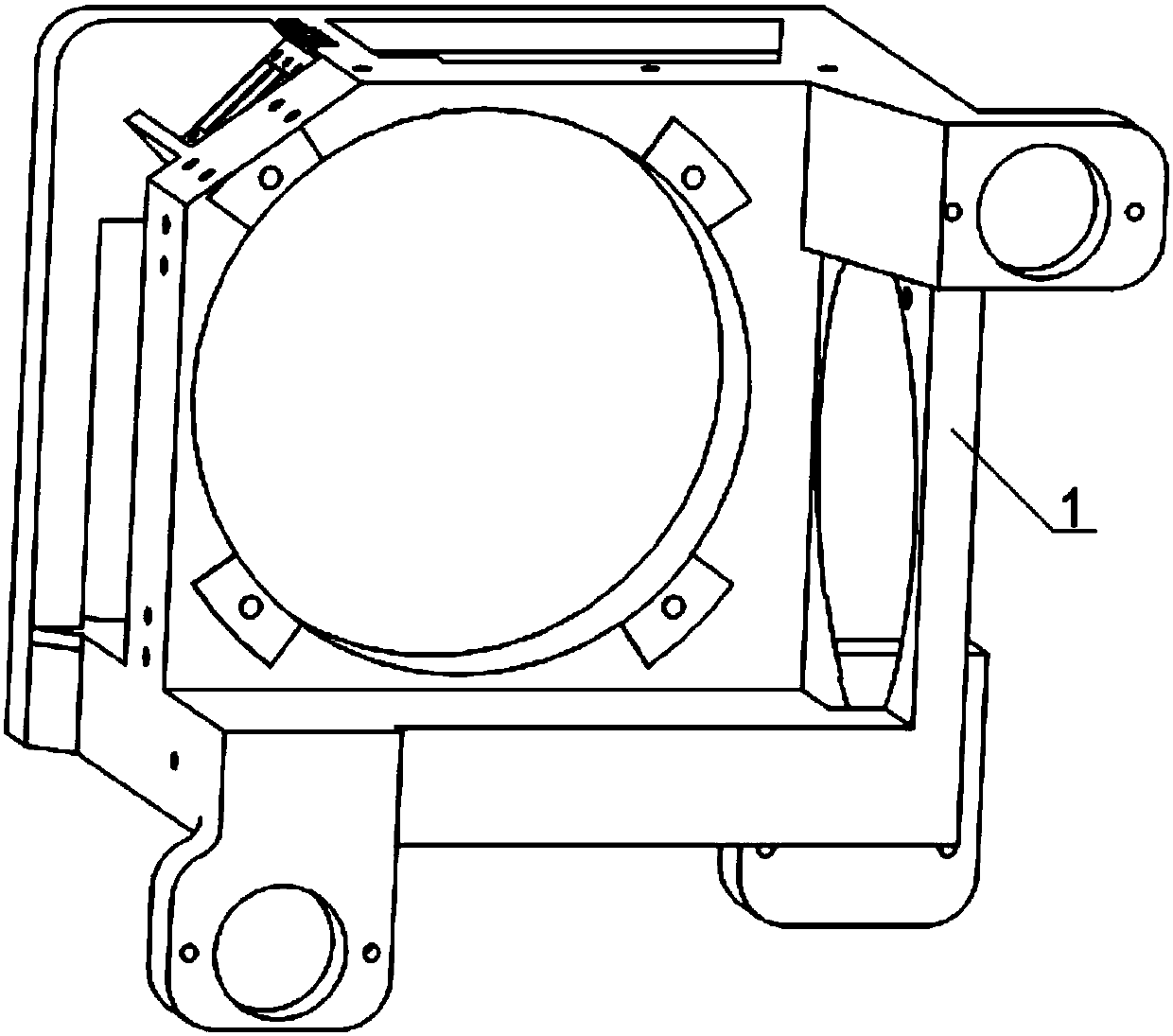 Fiber-optic gyroscope inertial measurement spatial four-point vibration damping system