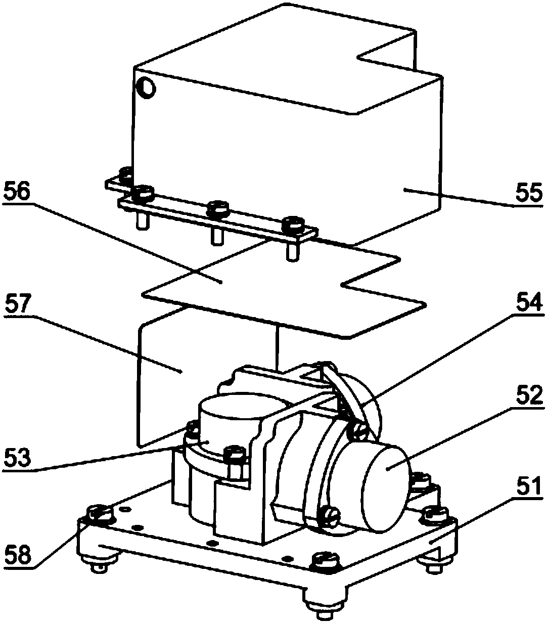 Fiber-optic gyroscope inertial measurement spatial four-point vibration damping system