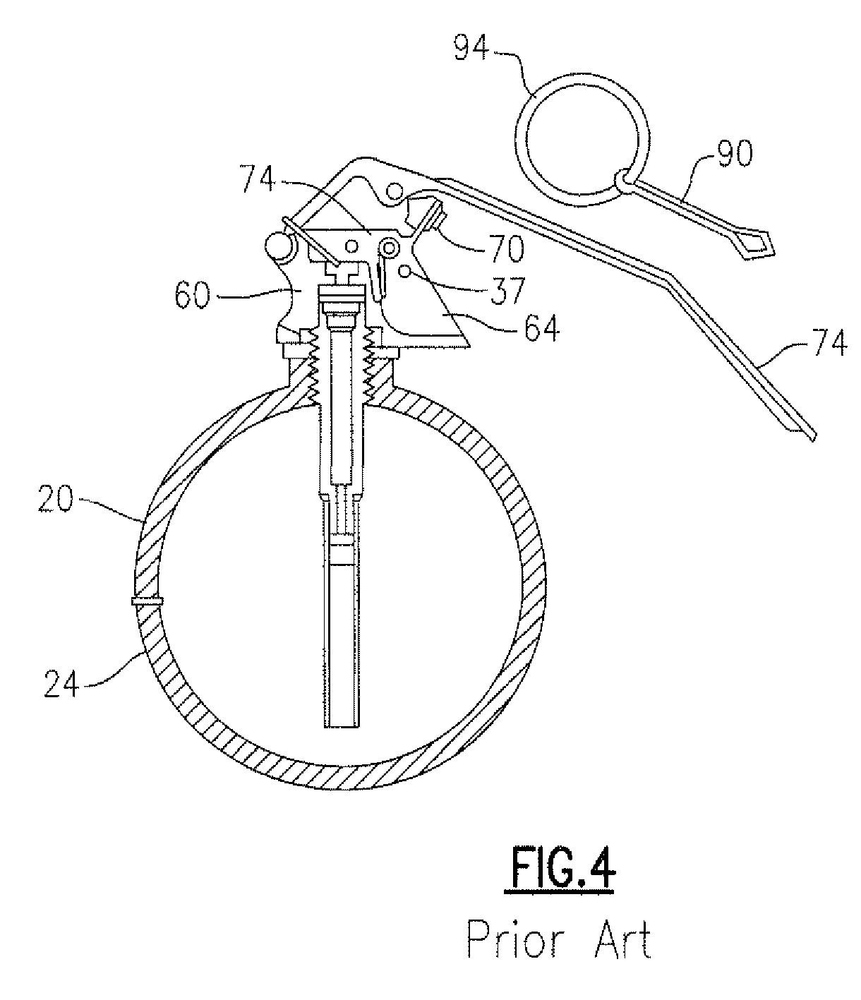 Grenade having safety lever with integrated firing pin retaining clip