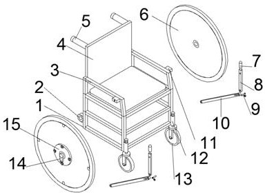 Medical rehabilitation hand-operated anti-backward-bending wheelchair